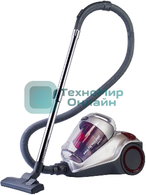 Пылесос Hyundai HYV-C4570 серебристый/красный, 380/2400 Вт, уборка сухая, пылесборник контейнер 5 л