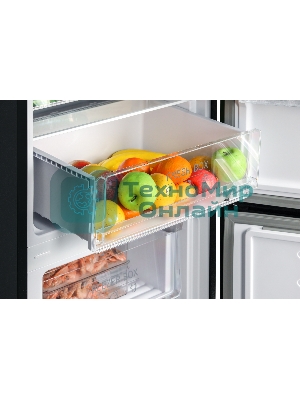 Холодильник Nordfrost RFC 390D NFGB черное матовое стекло двухкамерный 240/95л морозилка снизу