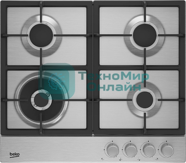 Газовая варочная панель Beko BHGM6422K5WX нержавеющая сталь