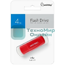 Флешка USB SmartBuy Scout Red (SB004Gb2SCR), 4Gb, USB 2.0, R/W 10/7, красный