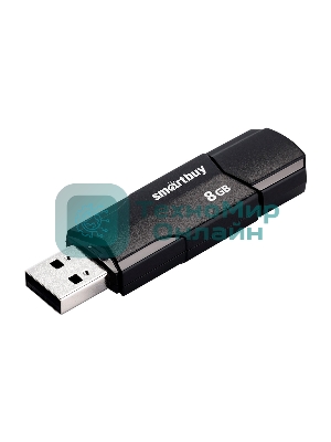Флешка USB Smartbuy CLUE Black (SB8GbCLU-K), 8Gb, USB 2.0, R/W 20/10, черный