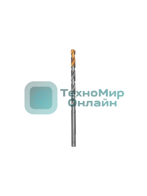 Сверло спиральное по металлу Denzel 8 х 165 мм, Р6М5, Golden Tip, удлиненное