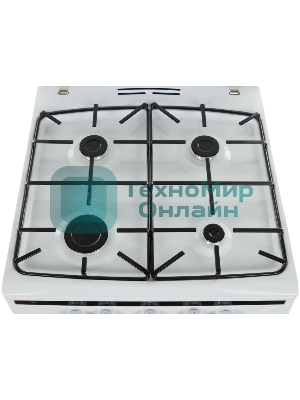 Плита газовая Hansa FCGW61000 белый, конфорок 4 шт, духовка 58 л, 60 см x 85 см x 60 см