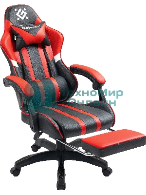 Кресло Defender Colran черный, экокожа, 120 кг, подставка для ног, механизм качания