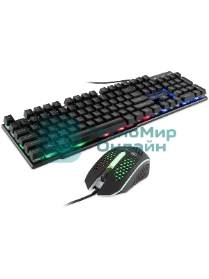 Комплект клавиатура+мышь Oklick 400GMK проводной, USB, 1200 DPI, чёрный