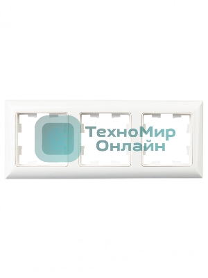 Рамка 3-местная IEK BRITE РУ-3-Бр DECOR 3D-форма белый/белый