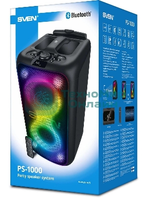 Колонка портативная SVEN АС PS-1000 черный 160W 1.0 BT/3.5Jack 8000mAh