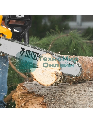 Пила цепная электрическая Denzel EDS-2200P 2,2кВт, поперечная, шина 45см, шаг 3/8, паз 1,3 мм, 63 зв