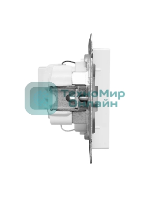 Механизм розетки EKF UP1-SOW-111 16А, с заземлением, со шторками, белый Эпика