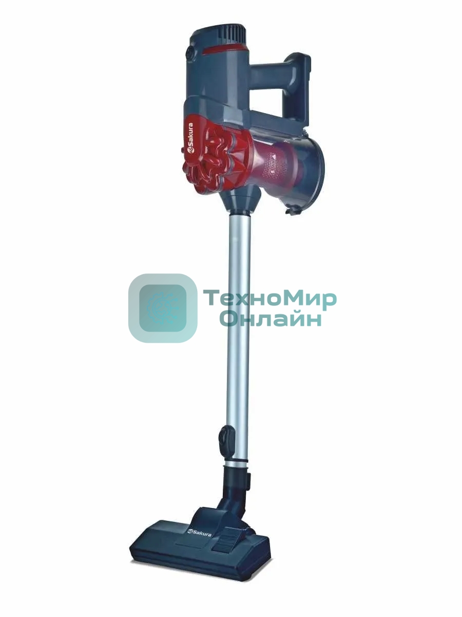 Пылесос вертикальный Sakura SA-8322R серый/красный, питание от сети, 180 Вт, уборка сухая, пылесборник 1 л