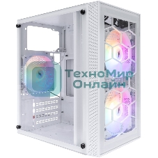 Компьютерный корпус 1STPLAYER FIREBASE X1 белый, mATX, 3x120мм LED fans