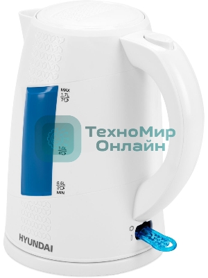 Чайник электрический Hyundai HYK-P2407 1.7л. 2200Вт белый/голубой (корпус: пластик)