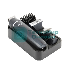 Машинка для стрижки волос ATH-6925 син, сеть, 10Вт, нож из титана, 4 насадки, возможность регулировки