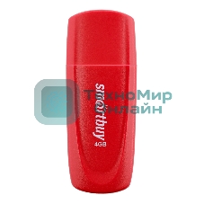 Флешка USB SmartBuy Scout Red (SB004Gb2SCR), 4Gb, USB 2.0, R/W 10/7, красный