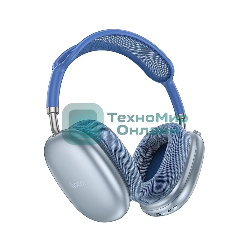 Беспроводные/проводные наушники Hoco W55 небесно-голубой, накладные, Bluetooth + проводной