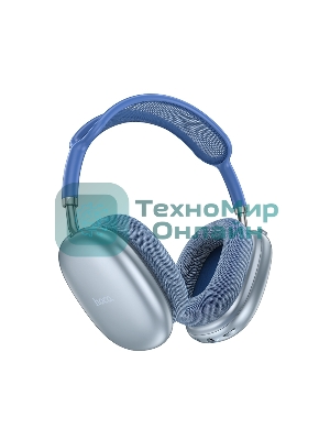 Беспроводные/проводные наушники Hoco W55 небесно-голубой, накладные, Bluetooth + проводной