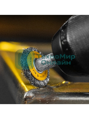 Набор щеток для дрели Denzel 5 Плоских 25-38-50-63-75 мм, шпилька, нерж. вит. проволока