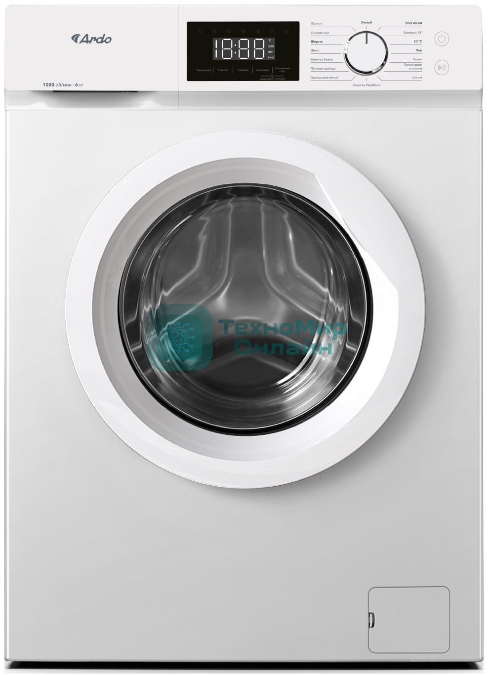 Стиральная машина ARDO WME610452UW2 белый, загрузка фронтальная, 6кг, 1000 об/мин., класс: A+