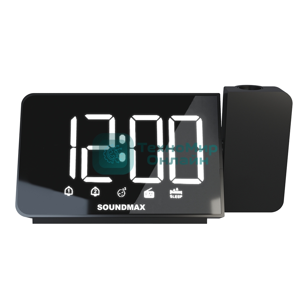 Радиобудильник SoundMax SM-1539(черный с белым)