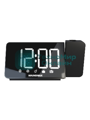 Радиобудильник SoundMax SM-1539(черный с белым)