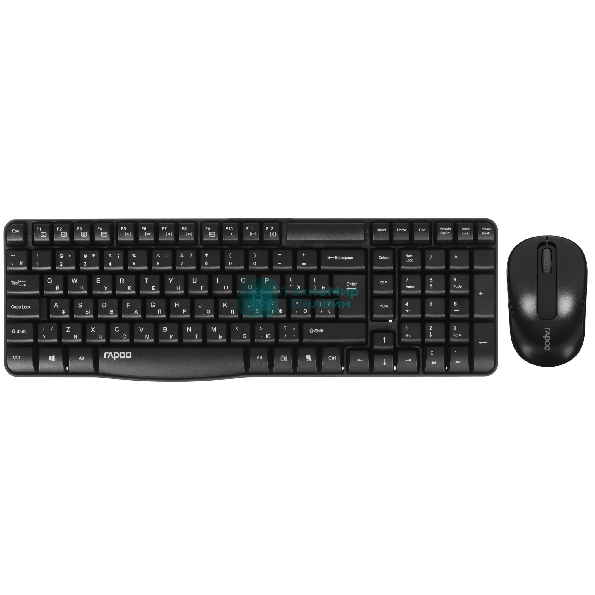 Комплект клавиатура+мышь Rapoo X1800S беспроводной, USB, 1000 DPI, чёрный