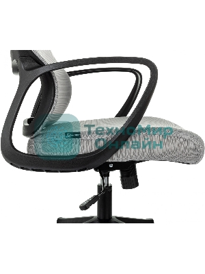 Кресло Бюрократ Wise серый, сетка, подголовник