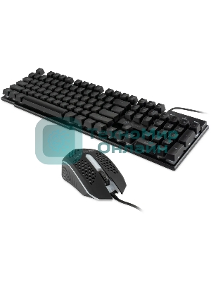 Комплект клавиатура+мышь Oklick 400GMK проводной, USB, 1200 DPI, чёрный