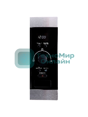 Встраиваемая микроволновая печь Korting KMI 825 XN нержавеющая сталь, 25 л, 900 Вт, переключатели - поворотный механизм/кнопки