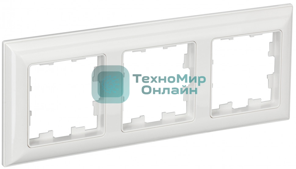 Рамка 3-местная IEK BRITE РУ-3-Бр DECOR 3D-форма белый/белый