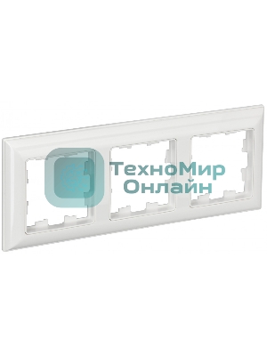 Рамка 3-местная IEK BRITE РУ-3-Бр DECOR 3D-форма белый/белый