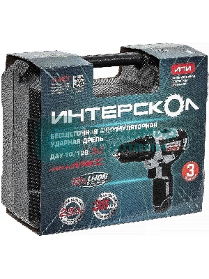 Дрель-шуруповерт ИНТЕРСКОЛ ДАУ-10/12В 38 МиниМАКС, 12 В, 2,5 Ач, 38 Нм, бесщеточный