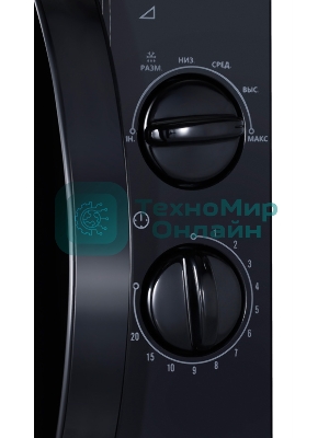 Микроволновая печь Starwind SMW2320 черный, 20 л, 700 Вт, переключатели - поворотный механизм