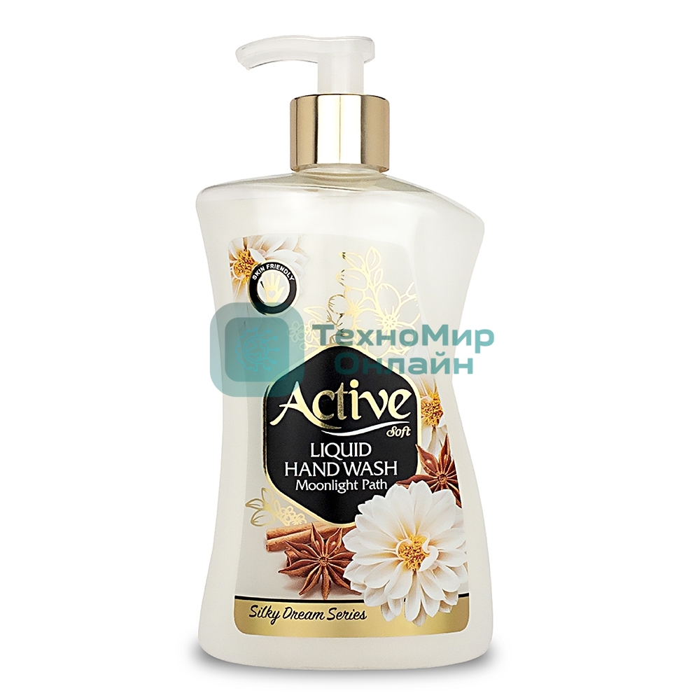 Жидкое мыло жемчужное Active 450 мл. С дозатором. Орхидея и корица (511801639)