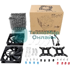 Кулер для процессора Thermalright Phantom Spirit 120 SE черный (4-pin PWM, 154mm, Ni/Cu, 7x6mm, 2x120мм, 66.17CFM, 25.6dBA, 1500RPM, S: 1200, 1700, 1851, 115X, AM4, AM5, silver, black)