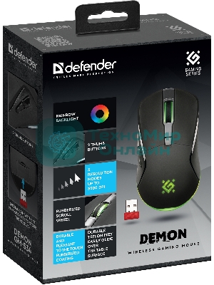 Мышь беспроводная Defender Demon GM-534 черный, 3200 dpi, радиоканал, USB, кнопки - 6