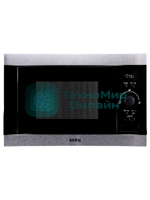 Встраиваемая микроволновая печь Korting KMI 825 XN нержавеющая сталь, 25 л, 900 Вт, переключатели - поворотный механизм/кнопки
