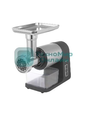 Мясорубка электрическая Centek CT-1607 серый, 3000 Вт, 3.0 кг/мин, реверс, металлический лоток, насадки - 5