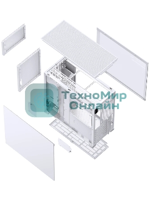 Компьютерный корпус без блока питания Case JONSBO D41 MESH, Midi-Tower, TG, no fan, 1xUSB-A 3.2 + 1xUSB-C 3.2, ATX, mATX белый