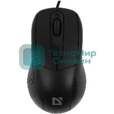 Мышь проводная Defender Standard MB-580 черный, 1000 dpi, USB, кнопки - 3