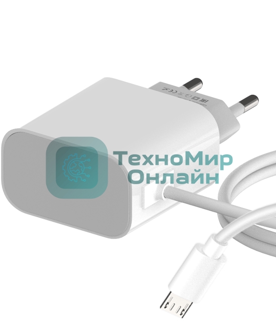Сетевое зарядное устройство Maxvi CHL-240M 2.4A, with microUSB cable, белый