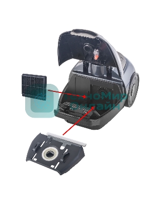 Пылесос Endever SkyClean VC-252 синий/серый, 350/1800 Вт, уборка сухая, пылесборник мешок 2.5 л