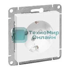 Механизм розетки EKF UP1-SOW-111 16А, с заземлением, со шторками, белый Эпика