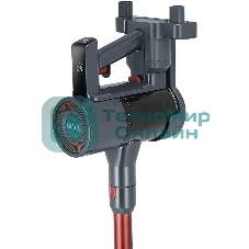 Пылесос вертикальный Kitfort КТ-5539 красный/серый, питание от аккумулятора, 225 Вт, уборка сухая, пылесборник 0,6 л