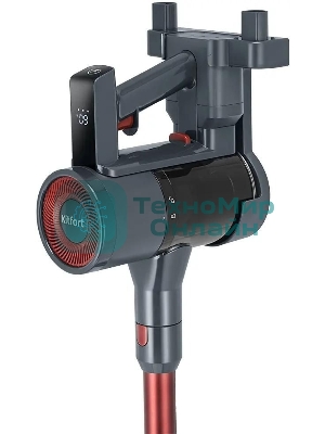 Пылесос вертикальный Kitfort КТ-5539 красный/серый, питание от аккумулятора, 225 Вт, уборка сухая, пылесборник 0,6 л