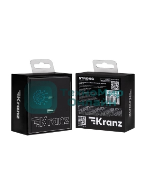 Розетка Kranz STRONG USB-A+Type-C 3А с функцией быстрой зарядки антрацит