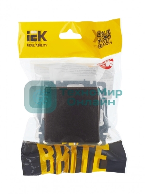 Розетка 1-местная IEK BRITE РСбш10-3-44-БрТБ с заземлением, с защитными шторками и крышкой, 16А, IP44, темная бронза