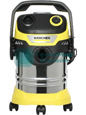 Строительный пылесос Karcher WD 5 S V-25/5/22 желтый, 1100 Вт, уборка сухая/сбор воды, пылесборник мешок/контейнер, 25 л
