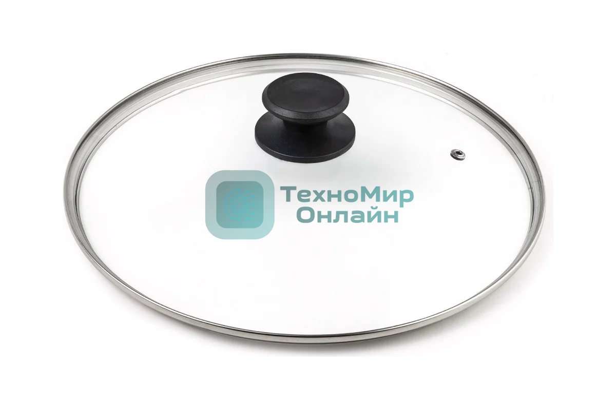 Крышка LARA LR01-100 30 см, стеклянная, универсальная, стильная ручка