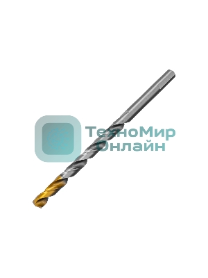 Сверло спиральное по металлу Denzel 8,5 х 165 мм, Р6М5, Golden Tip, удлиненное