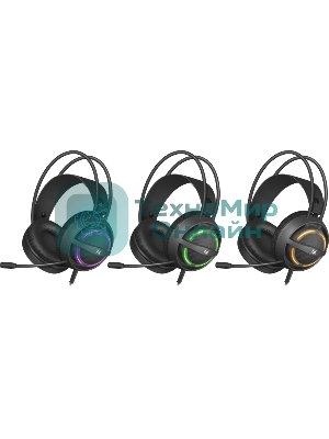 Гарнитура Defender Dexter RG чёрный, проводная, USB / 2 x mini jack 3.5 мм, подсветка